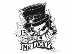 "sticker david vicente mr lucky crane chapeau poker 13"