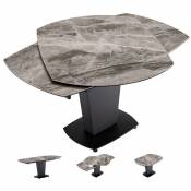 Table à manger extensible plateau en marbre gris Kinka