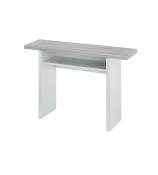 Table à rallonge effet bois blanc, ciment 120x35 cm