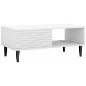 Table basse Nakomo - 100 x 41 x 52 cm - Blanc