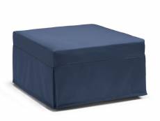 Talamo italia pouf flash bed, 100% made in italy, pouf convertible en lit pliant simple, pouf en tissu de salon, cm 80x80h45, couleur bleu 80527737930