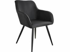 Tectake chaise marilyn aspect lin noir - noir 403671