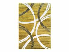 Undergood archy - tapis effet laineux motifs arches jaune et gris 160x230