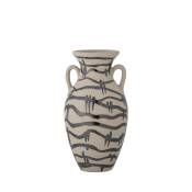 Vase en grès céramique D16cm blanc / noir