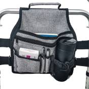 Xinuy - Sac de marche en fauteuil roulant, sac de rangement pliable pour panier de marcheur pour déambulateur et fauteuil roulant de style marcheur