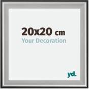 Your Decoration - 20x20 cm - Cadres en Bois avec Verre acrylique - Anti-Reflet - Excellente Qualité - Noir Argent Poli - Cadre Decoration Murale