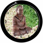 Zen Et Ethnique - Pendule ronde Bouddha bambous Cbkreation