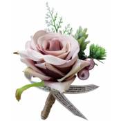 Accessoires de corsage de boutonniere en soie de fleur de Rose decorations de noce Rose nu
