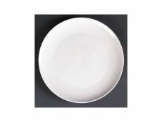Assiettes creuses rondes en porcelaine blanche 260 mm lumina - lot de 4 - porcelaine