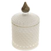 Bougie Parfumée dans Pot en verre en relief et couvercle 190G - Feeric Christmas - Blanc
