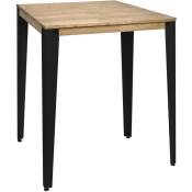 Box Furniture - Table Mange debout Lunds 80X80x110cm Noir-Vieilli. Noir