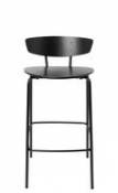 Chaise de bar Herman / H 64 cm - Ferm Living noir en métal