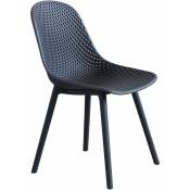 Chaise de plein air en polypropylène avec effet de session perforé avec des rhombus drôles Black - Black