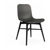 Chaise en hêtre noir et coque en polypropylène anthracite Langue - NORR11