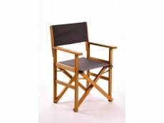 Chaise pliables adjo bois massif foncé et tissu noir