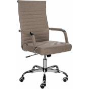 CLP - Chaise de bureau Amadora avec hauteur réglable et Pied en métal Taupe Tissu