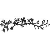 Cotecosy - Patère murale 2 crochées Takumi 70x23cm Branche fleuri Métal Noir - Noir
