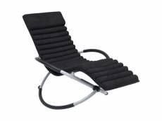 Coussin de chaise longue noir daim