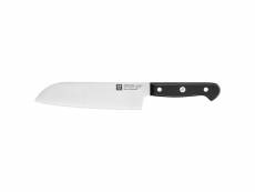 Couteaux de cuisine gourmet santoku 18 cm acier inoxydable noir