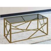 Deco In Paris - Table basse design en verre noir et métal doré rectangulaire solal - doré