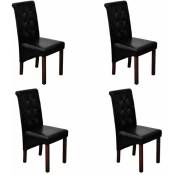 Décoshop26 - Lot de 4 chaises de salle à manger cuisine capitonné design classique en synthétique noir
