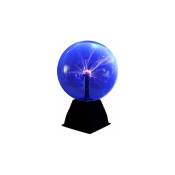 Delaveek - Lumière Boule Plasma, Lampe Plasma magique sensible au toucher et voix, Lumière d'ambiance Decoration Foudre, Lumière de nuit 5' Bleu