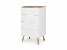 Dot - petit meuble de rangement en bois 4 tiroirs h98cm - couleur - blanc 9001654454