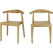 Drawer - Lot de 2 chaises en teck et cannage - Bunga - Couleur - Bois clair