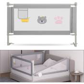 Einfeben - Barrière de lit barrière de protection de lit pour enfant pour bébé barrière de sécurité pour lit enfant 200cm - Gris