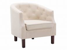 Fauteuil chaise siège lounge design club sofa salon avec revêtement en tissu cm beige helloshop26 1102152par3