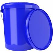 Fixedbyu - Seau avec couvercle 16 litres bleu - convient pour aliments, étanche à l'air, stable,recyclable - Blau