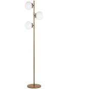 Grande Lampe sur Pied de 153 cm de Hauteur en Métal Doré avec 3 Abat-jours en Forme de Boule Design Glamour Beliani Doré