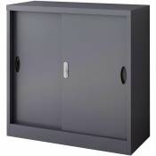 Helloshop26 - Casier de bureau armoire meuble de rangement pour bureau atelier chambre acier de bureau rieti acier laqué 90 x 40 x 90 cm gris foncé