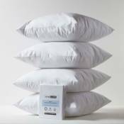 Homescapes - Protège-oreiller imperméable 65 x 65 cm, Lot de 4 - Blanc