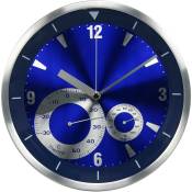 Horloge murale analogique meseur de la température et de l'humidité en couleur bleue - Bleu