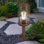 Lampadaire lampe de jardin en aluminium avec lampe de chemin à led Lampadaire lampe d'extérieur couleur rouille, moulé sous pression, 1x E27, DxH