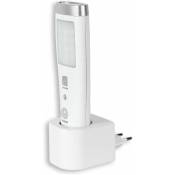 Lampe de poche à induction d'urgence Lampe Torche à Détecteur de Présence Angle Détection 60° 15 led Rechargeable Batterie Blanc - Gabrielle