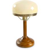 Lampe de table, avec abat-jour rond en verre, rétro,