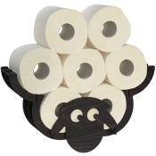 Le porte-papier toilette Dandibo en forme de mouton à fixer au mur, en bois noir, porte-rouleaux de papier toilette pour wc, support de rouleau de