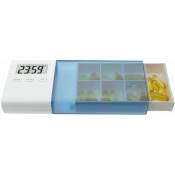 Linghhang - Boîte à pilules électronique intelligente Boîte à pilules avec minuteur et réveil Petite boîte à pilules, Bleu - blue
