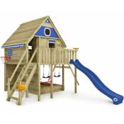 Maison sur pilotis Smart FamilyHouse avec balançoire & toboggan, cabane dans les arbres avec bac à sable, échelle à grimper & accessoires de jeu