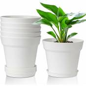 Memkey - 6pcs pots de plantes en plastique système d'irrigation blanc avec évent pour jardin de balcon extérieur intérieur