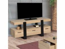 Meuble tv phoenix avec tiroirs bois et noir 116 cm