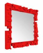 Miroir mural Pixel / 80 x 80 cm - Slide rouge en plastique