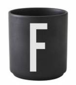 Mug A-Z / Porcelaine - Lettre F - Design Letters noir en céramique