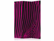 Paris prix - paravent 3 volets "zebra pattern violet" 135x172cm