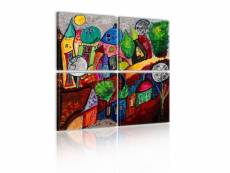 Paris prix - tableau imprimé "ville multicolore" 90 x 90 cm