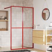 Paroi de douche avec verre esg transparent rouge 118x195