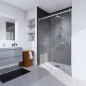 Porte de douche coulissante, verre 6 mm, profilé aspect