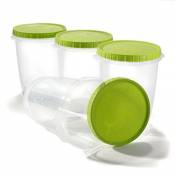Pots de conservation soupe boite plastique bol micro ondes salade stockage alimentaire avec Couvercle 1L - Lot de 4